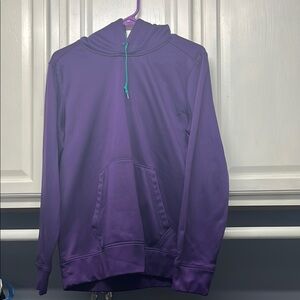 Purple Hoodie with Green Drawstring